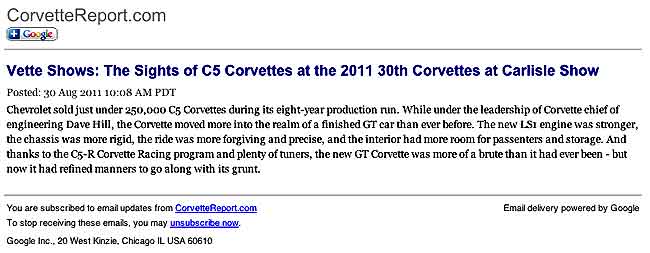 Say, what’s the easiest way to keep up with what’s happening at CorvetteReport.com?