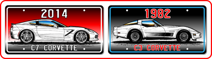 NEW!!! Corvette License Plates Art Prints Series