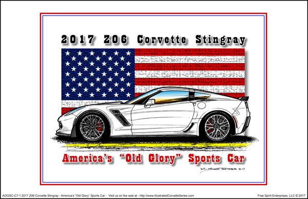 NEW!!! “America’s “Old Glory” Sports Car” Corvette Prints Series