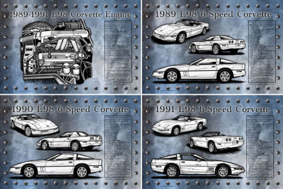 Four NEW Classic C4 Corvette Art Prints Now Available!