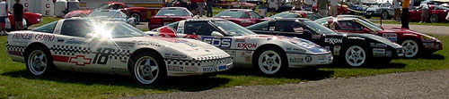 Row of Corvettte Challenger Racers