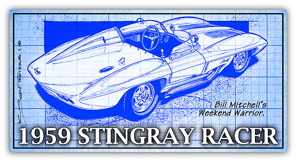 Larry Shinoda transformed Peter Brock's 1957 Q-Corvette fastback coupe into a roadster to be used as the body for Bill Mitchell's 1959 Stingray Racer.