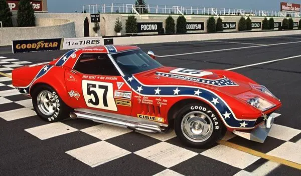The Heinz & Johnson's #57 Revel 427 L88 Corvette was found as an abandoned old Corvette race car by Kevin Mackay, owner of Corvette Repair, in Valley Stream, New York. 